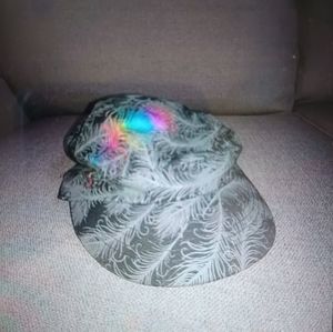 Route 66 Black gray feather design hat